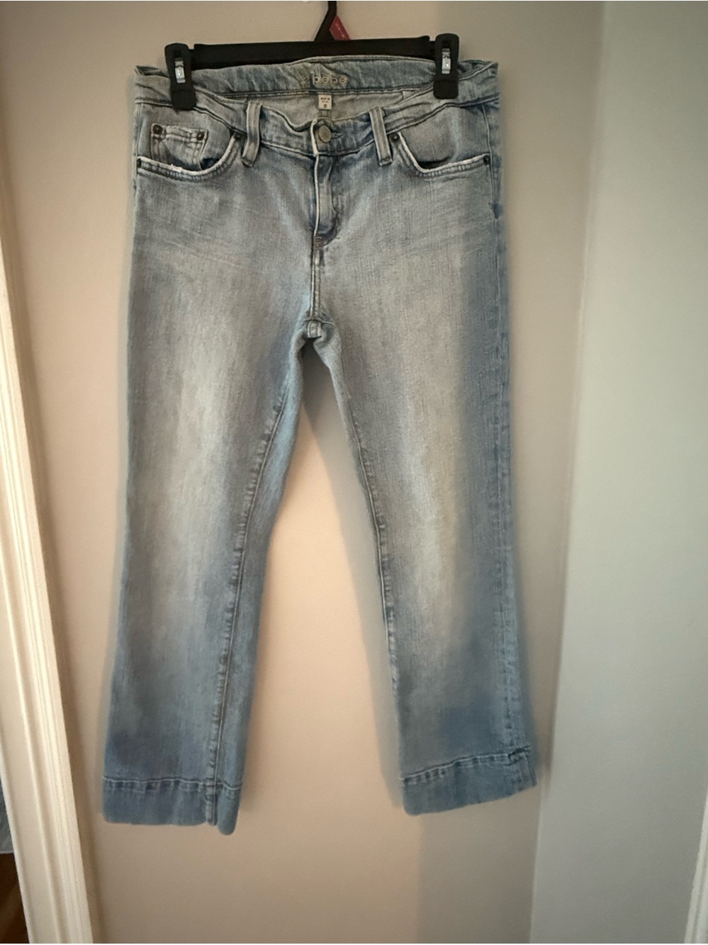 Vintage Y2K Bebe Light Wash Straight Leg Jeans Size 30 Perfect Condition